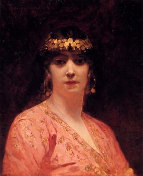 本傑明 讓 約瑟夫 康斯坦特 Portrait Of An Arab Woman